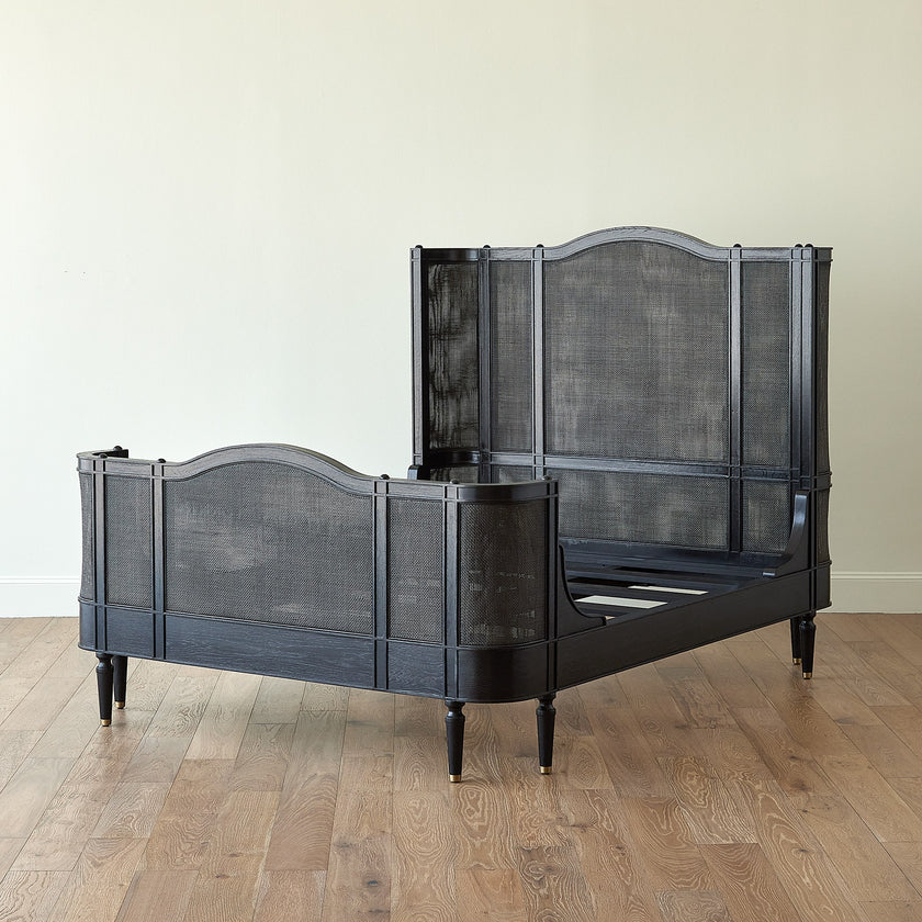 Global Views Josephine Queen Bed-Blackened Oak