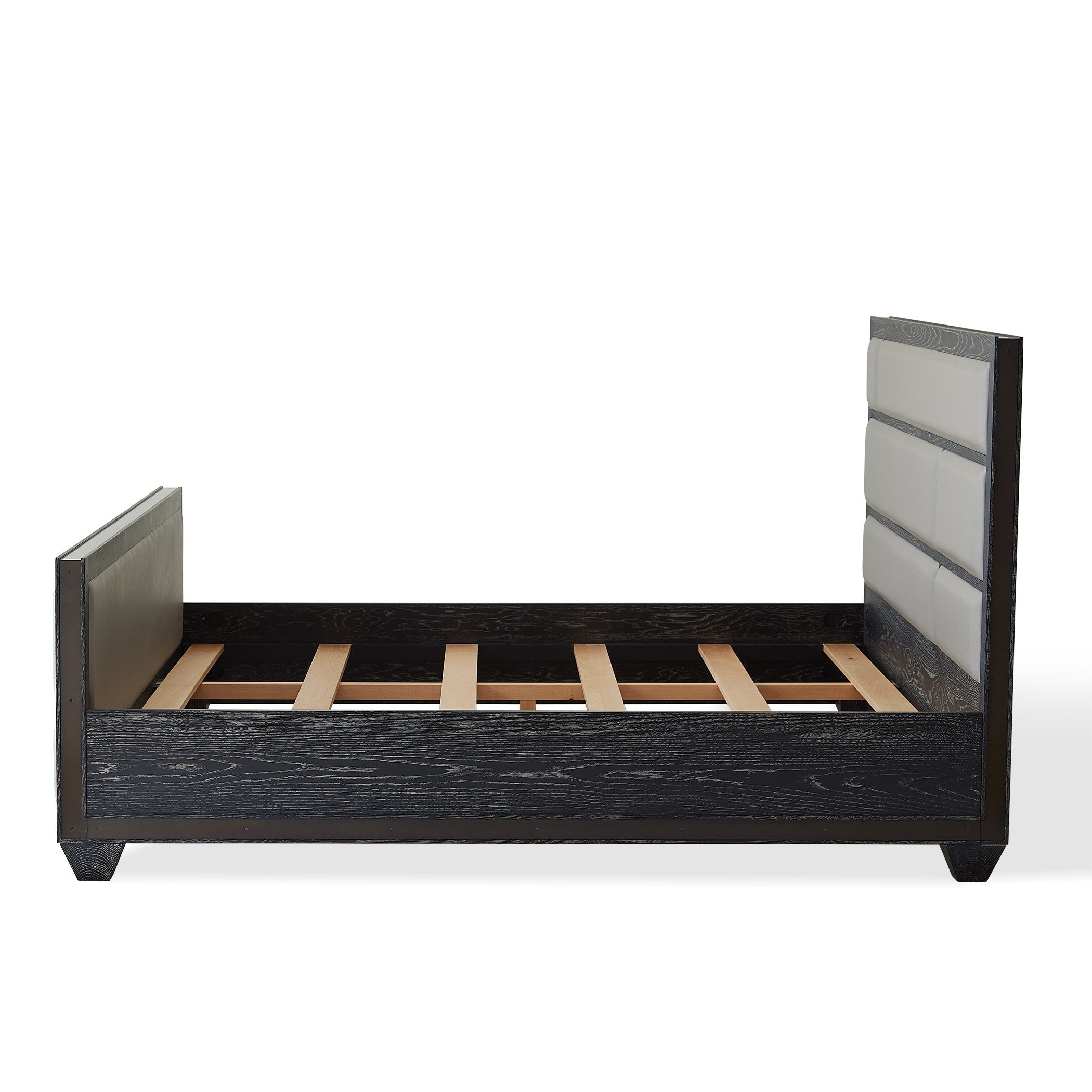 Global Views Brazil Queen Bed-Black Cerused Oak