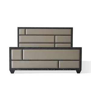 Global Views Brazil King Bed-Black Cerused Oak