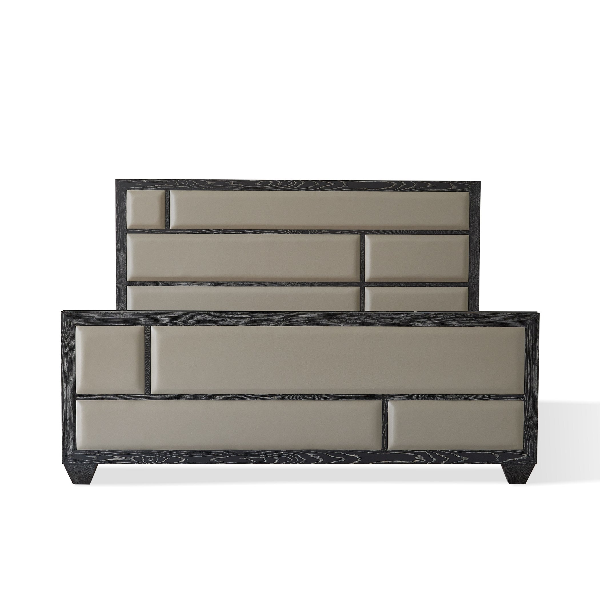 Global Views Brazil King Bed-Black Cerused Oak