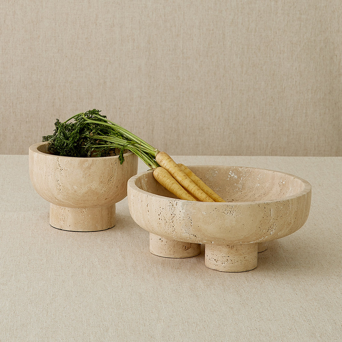 Global Views Priory Bowl Travertine
