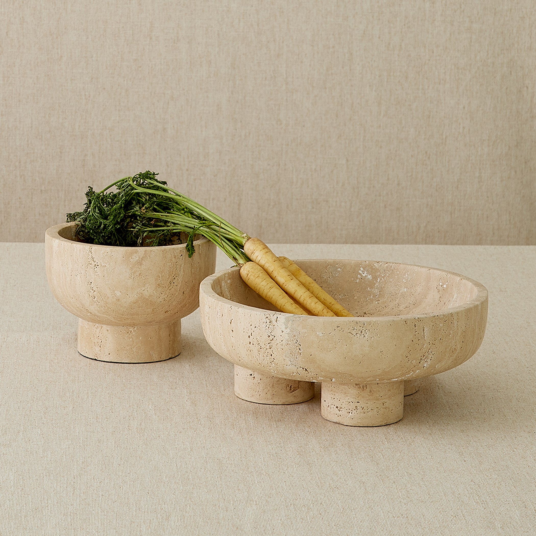 Global Views Priory Bowl Travertine