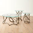 Global Views Twistwood Accent Table-Antique Brass