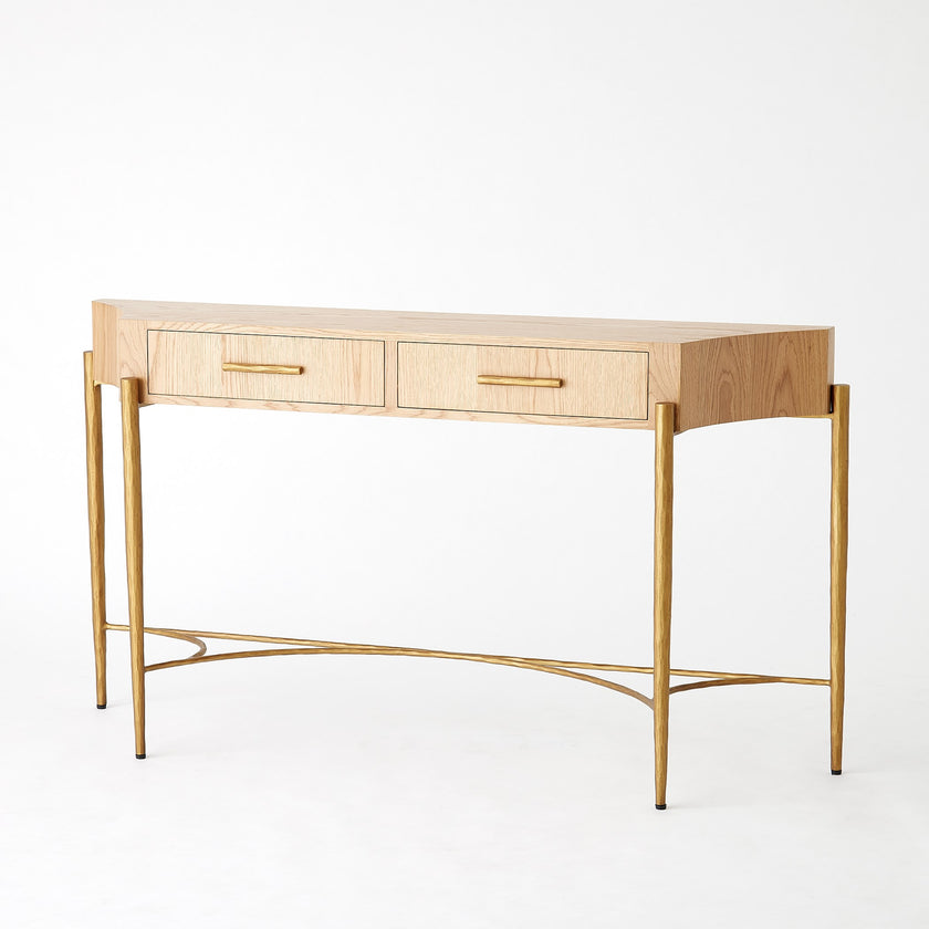 Global Views Breakfront Console-Natural/Gold