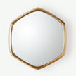 Global Views Hexagon Mirror-Gold