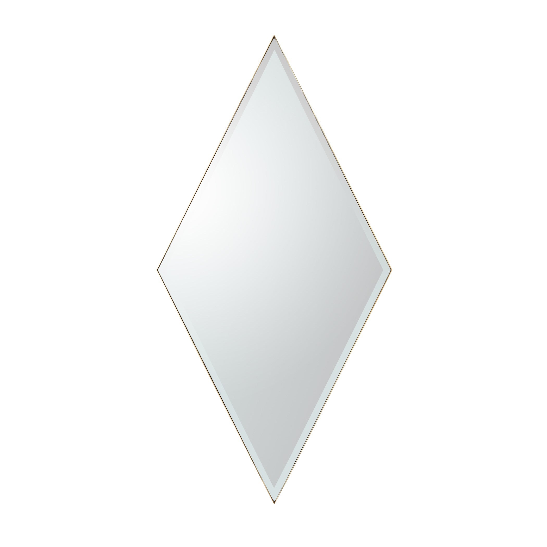 Global Views Elongated Diamond Mirror Brass