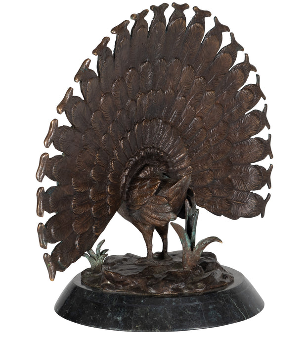 Maitland Smith Puffed Peacock Sculpture