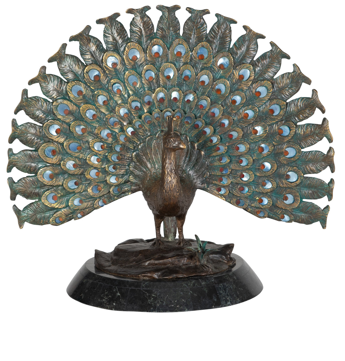 Maitland Smith Puffed Peacock Sculpture Clearance