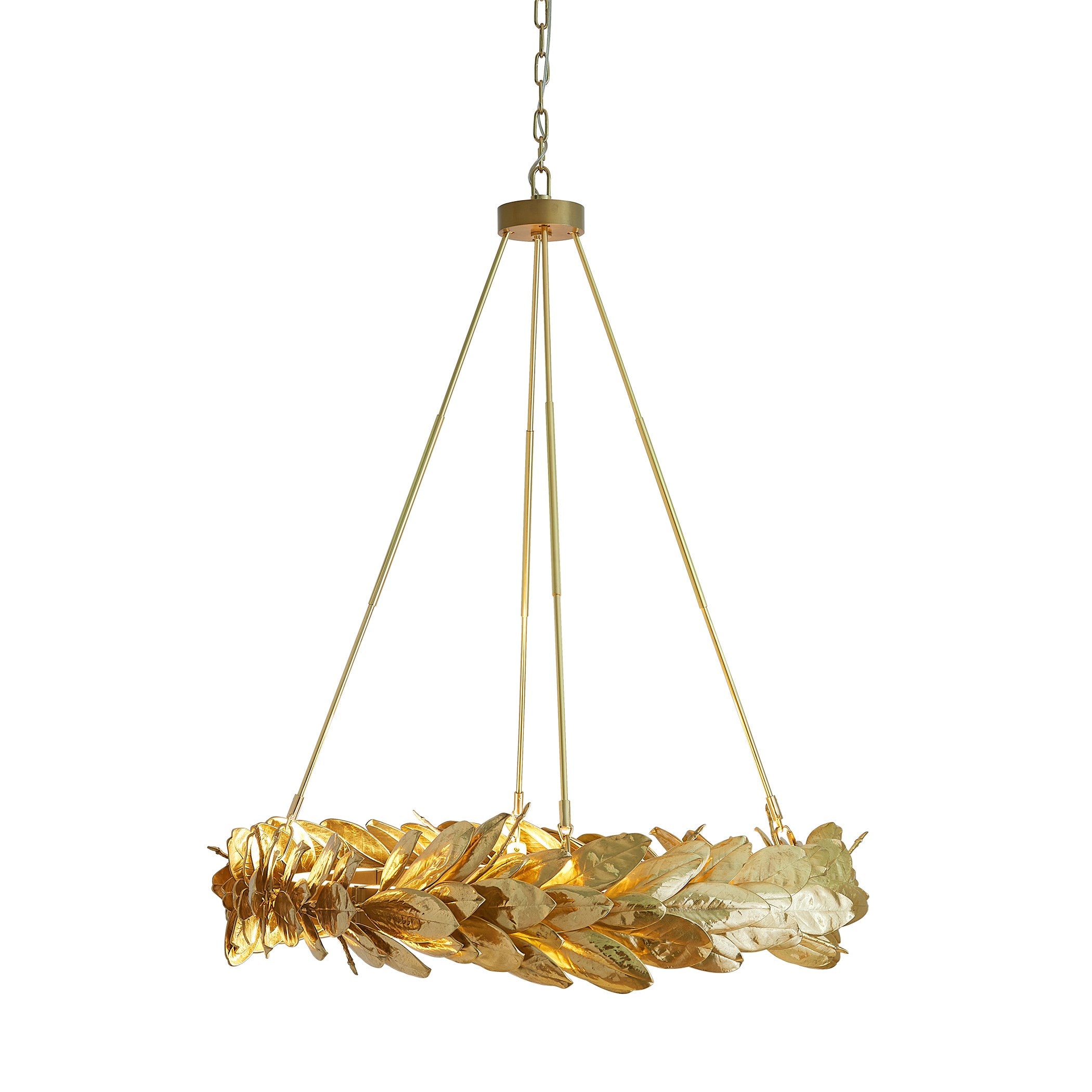 Global Views Laurel Chandelier-Brass