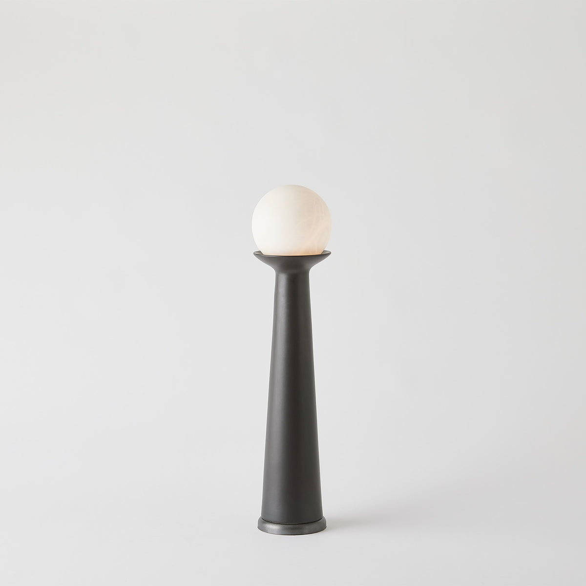 Global Views Alabaster Bulb Tower Lamp-Black