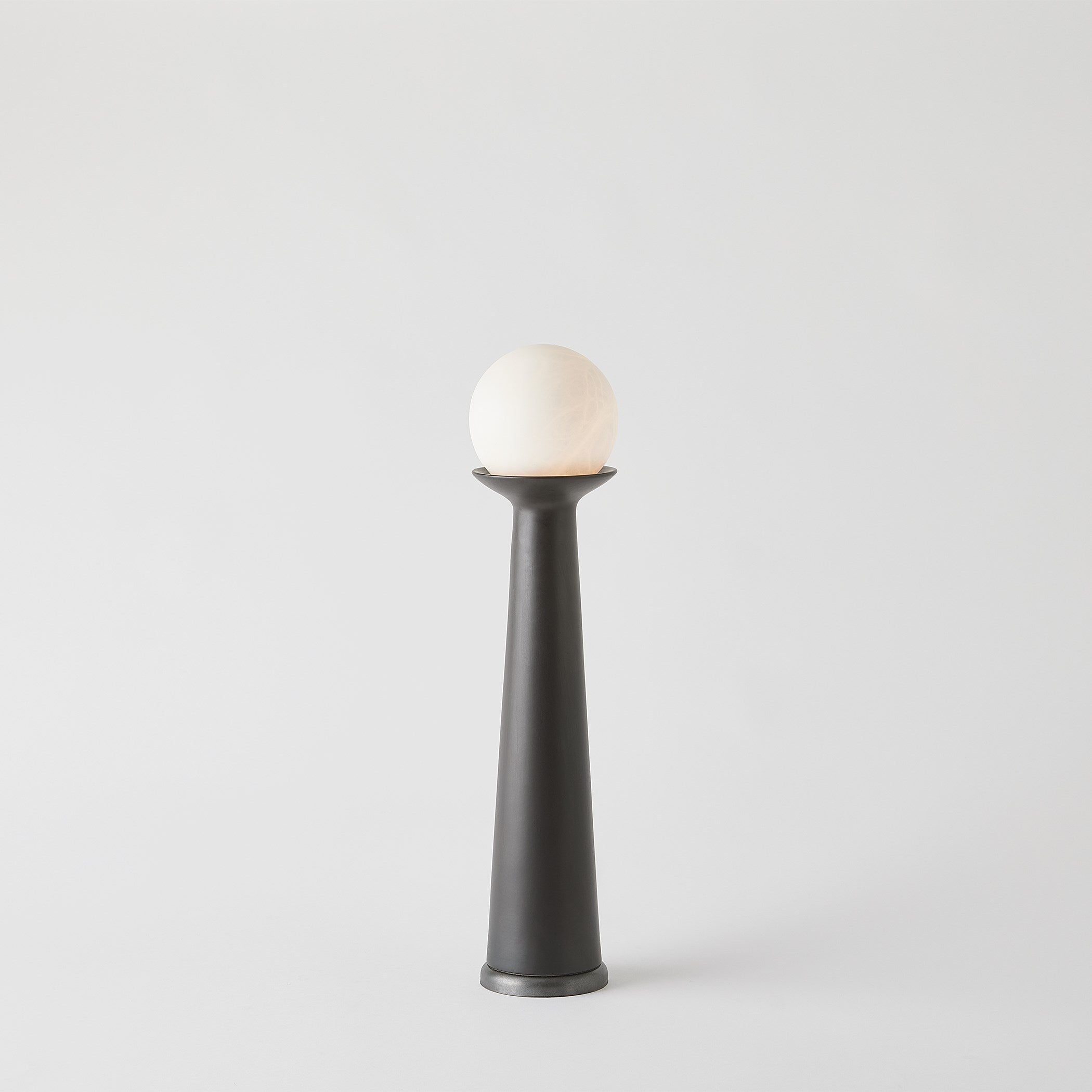 Global Views Alabaster Bulb Tower Lamp-Black