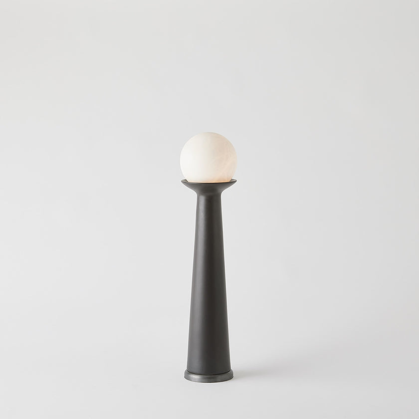 Global Views Alabaster Bulb Tower Lamp-Black