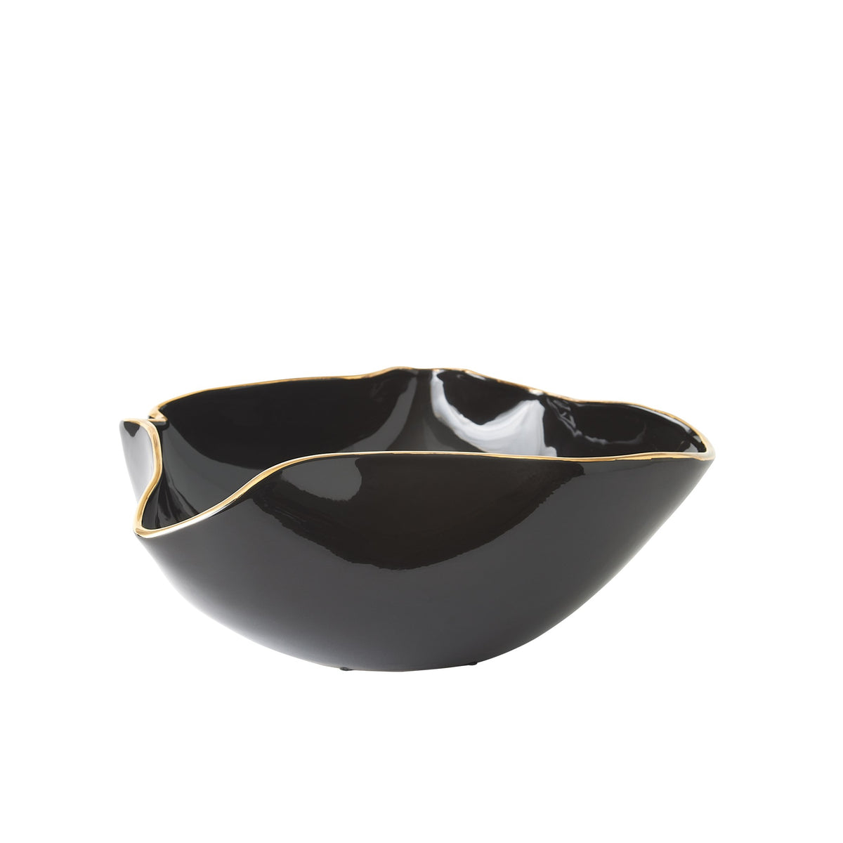 Global Views Currents Bowl Black/Gold