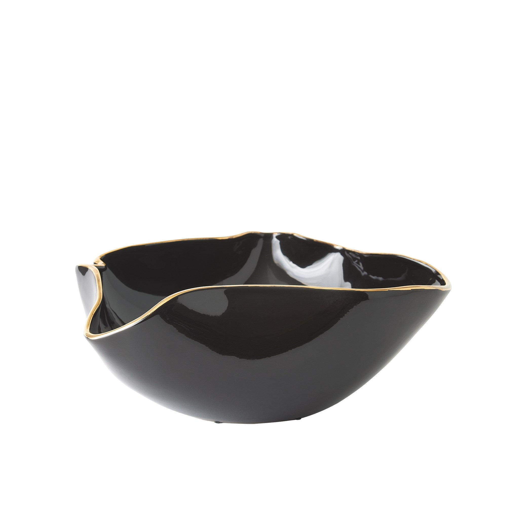 Global Views Currents Bowl Black/Gold