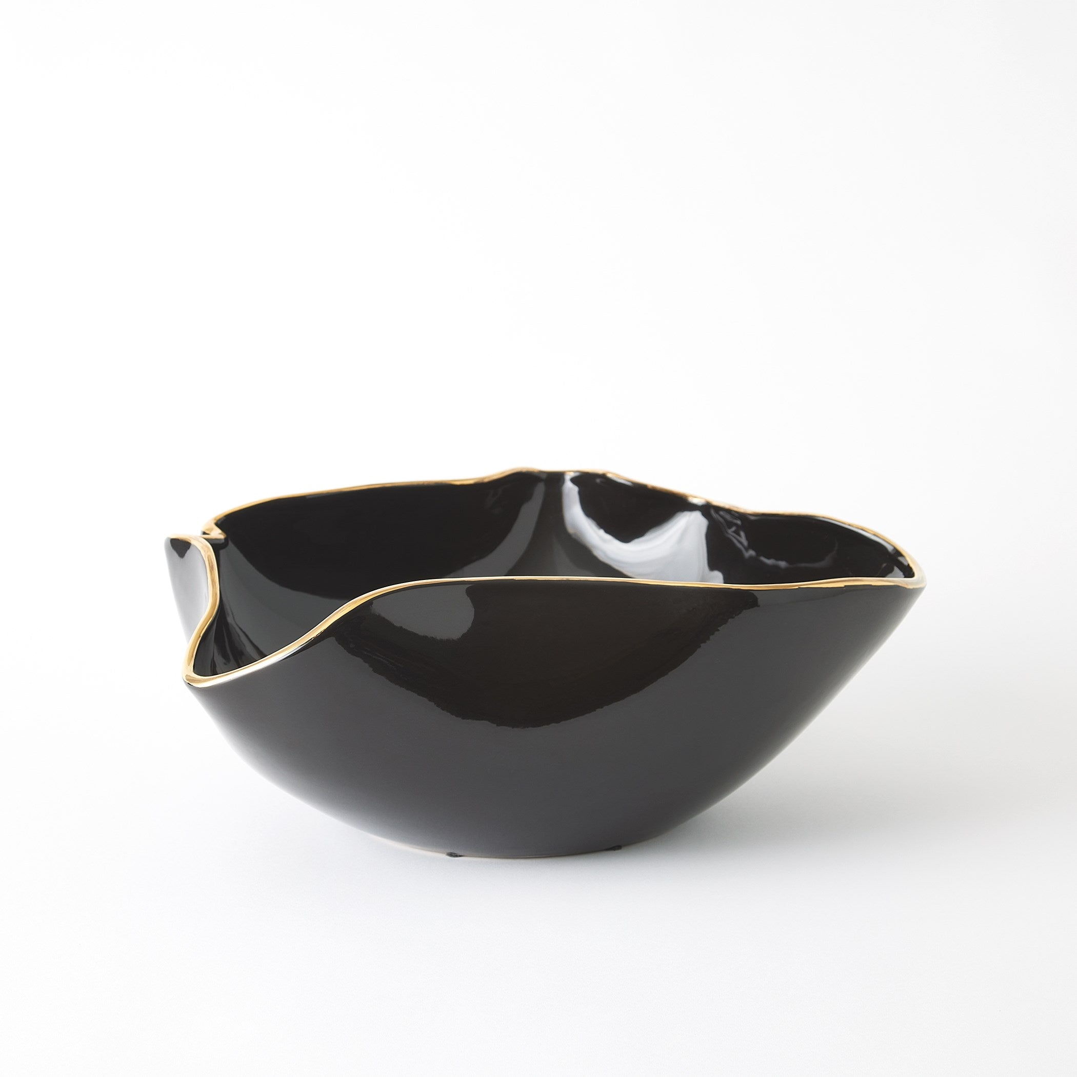 Global Views Currents Bowl Black/Gold