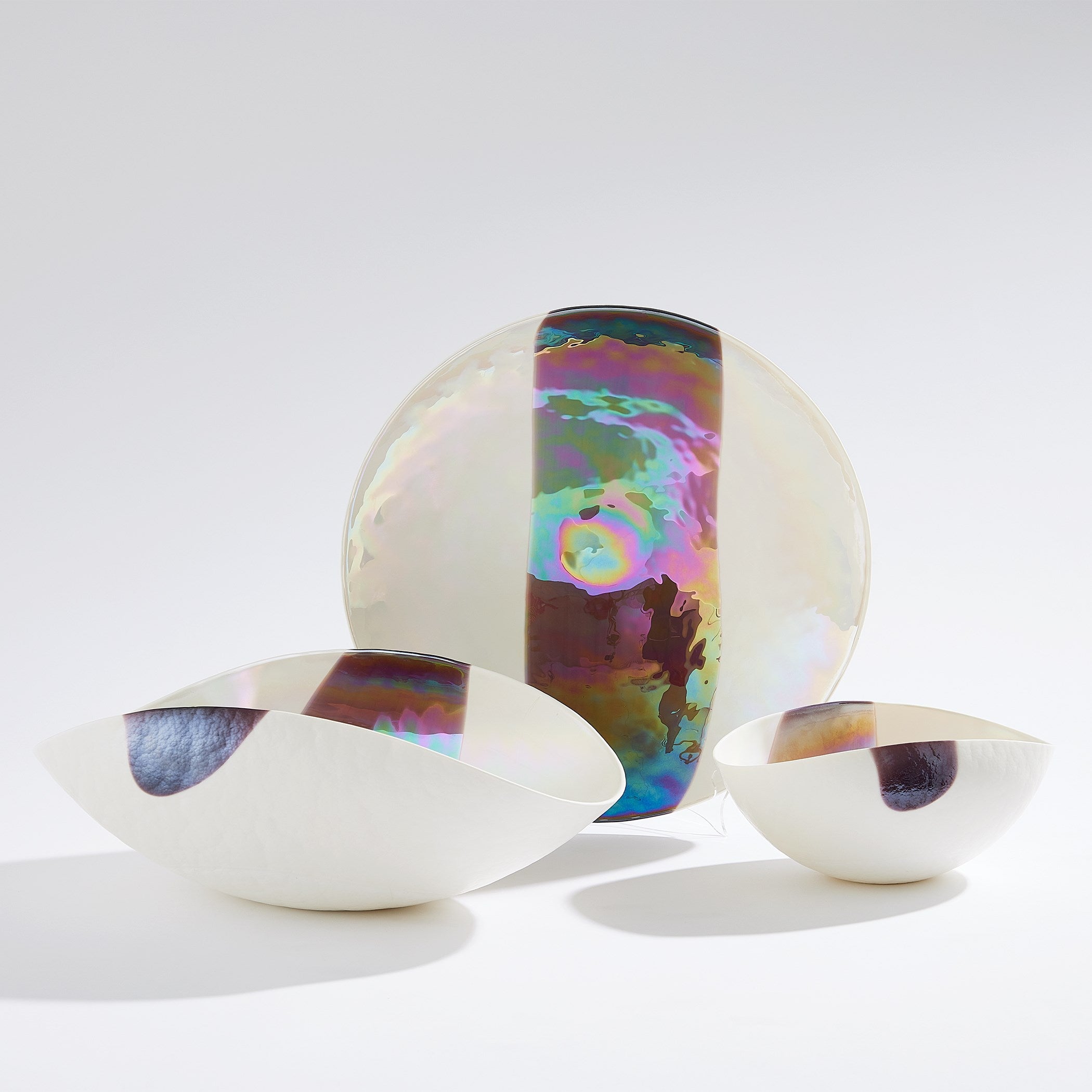Global Views Mirabelle Bowl Ivory/Plum