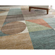 Feizy Eden 39QUF Modern Color Block Rug in Ivory/Brown/Blue