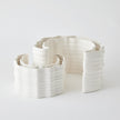 Global Views Crescent Printed Vase Matte White