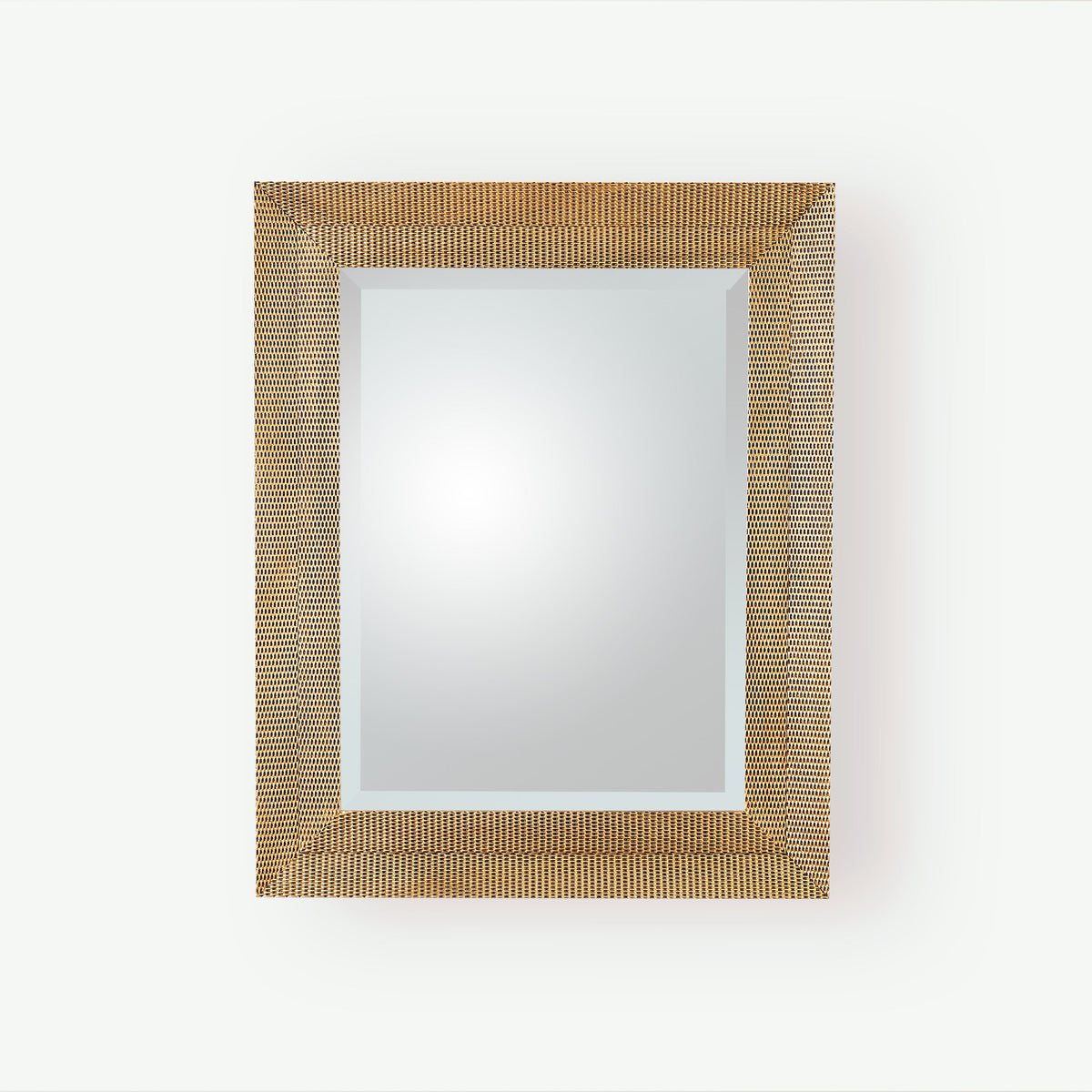 Global Views Delicate Basketweave Mirror-Gold