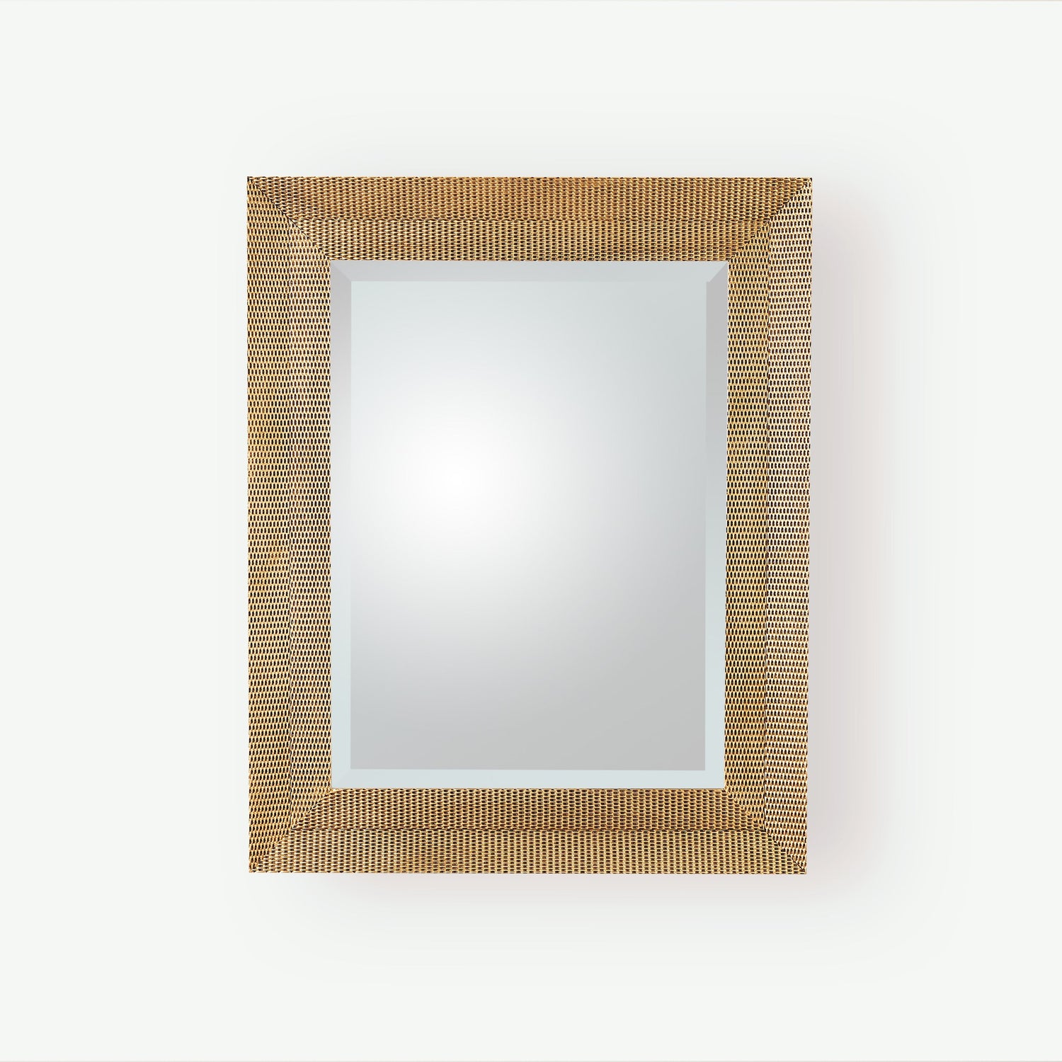 Global Views Delicate Basketweave Mirror-Gold