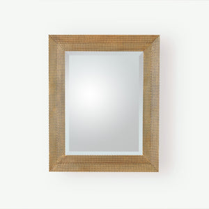 Global Views Delicate Basketweave Mirror-Gold