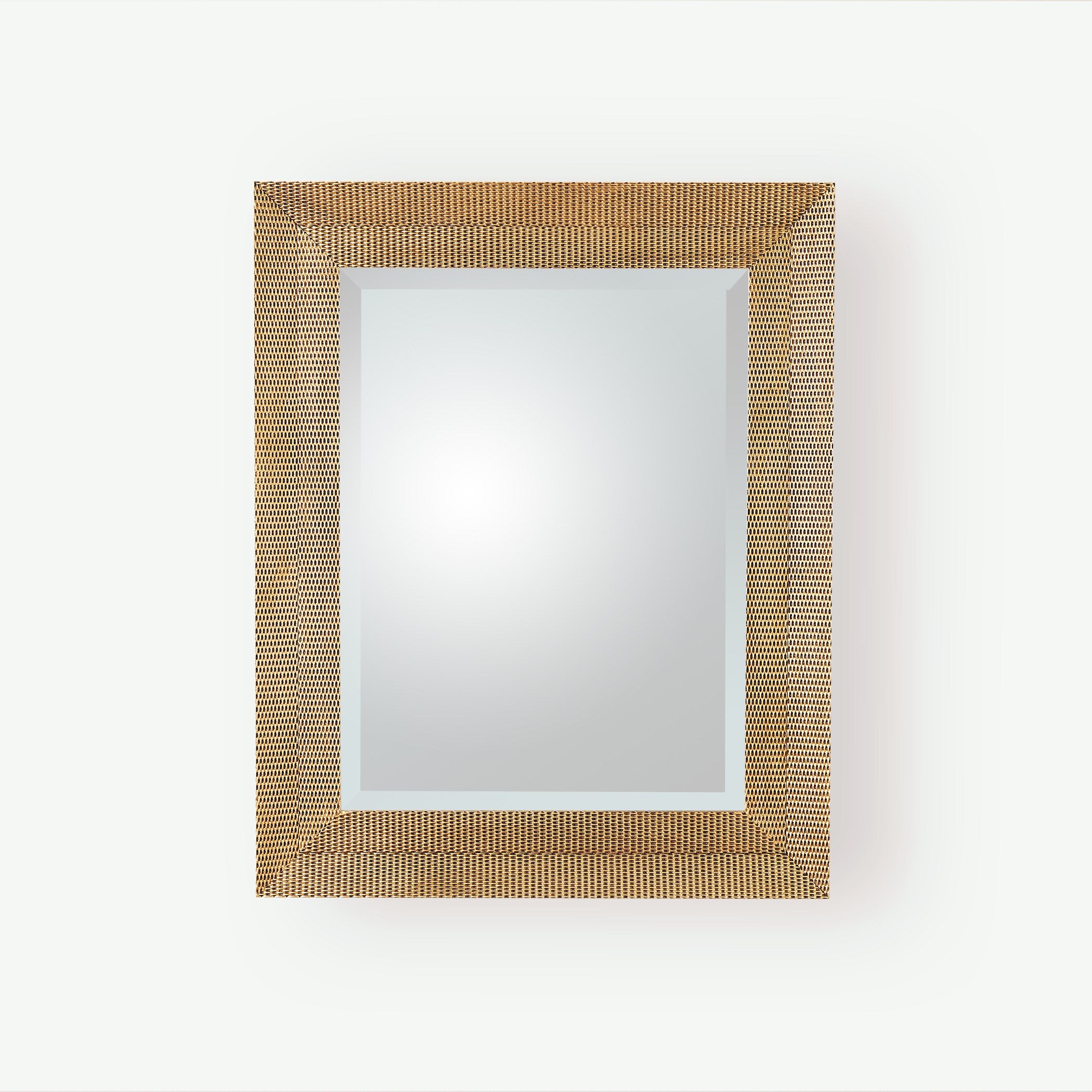 Global Views Delicate Basketweave Mirror-Gold
