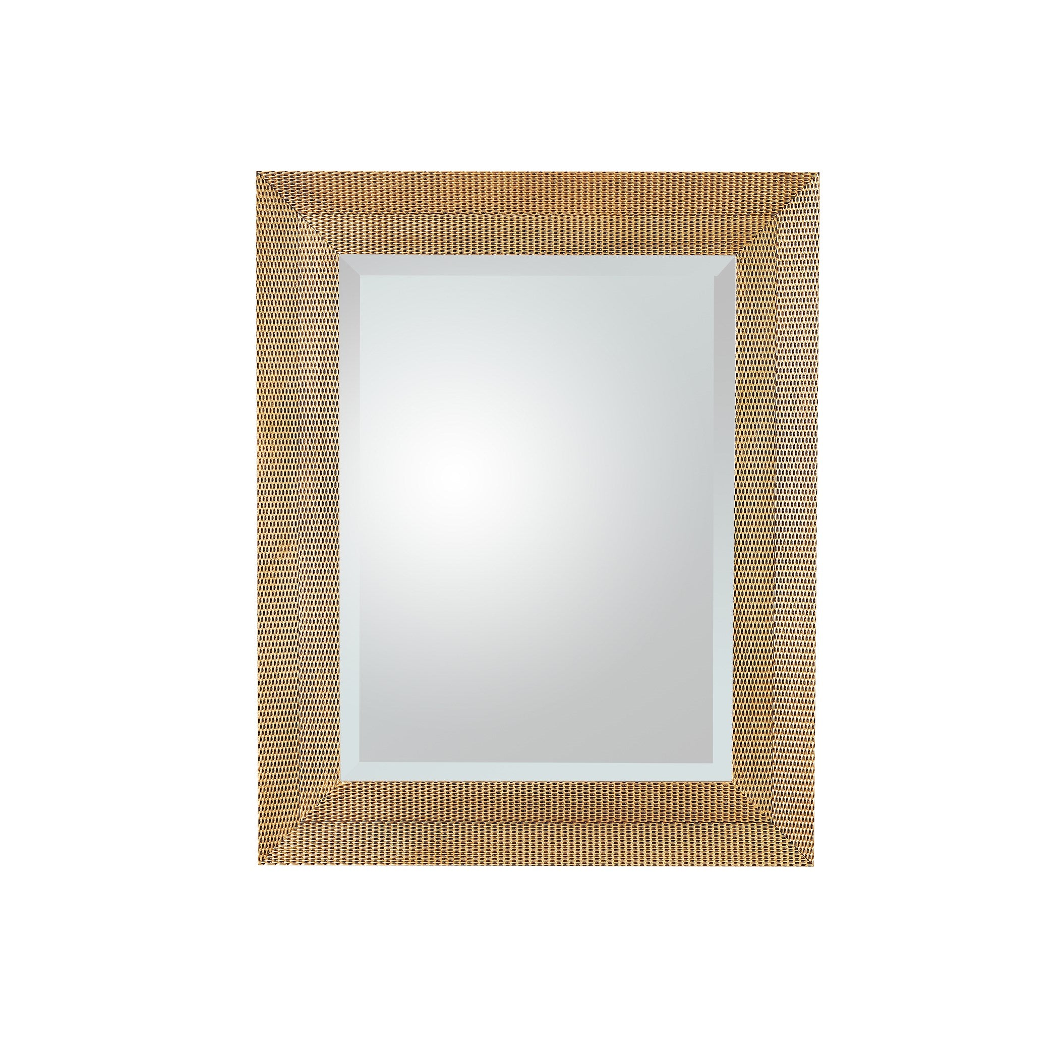 Global Views Delicate Basketweave Mirror-Gold