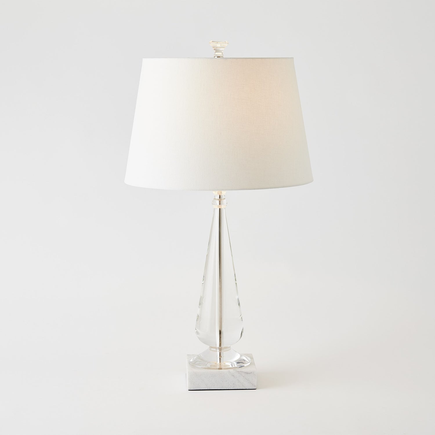 Global Views Tapered Crystal Lamp w/Marble Base