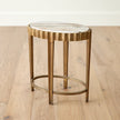 Global Views Liberty Accent Table-Vintage Brass/Calacatta Gold Marble