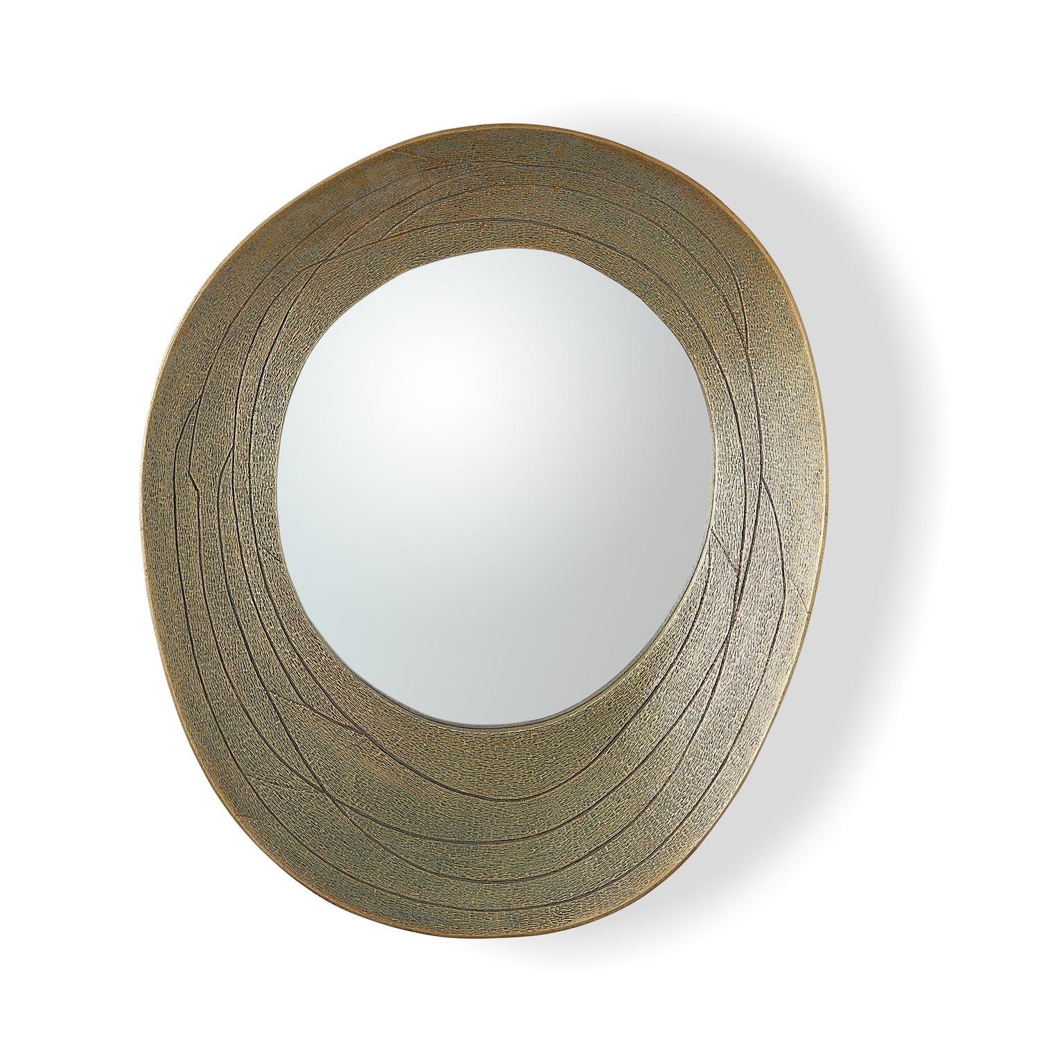 Global Views Saturn Mirror-Antique Gold-Lg