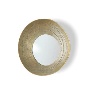Global Views Saturn Mirror-Antique Gold-Sm