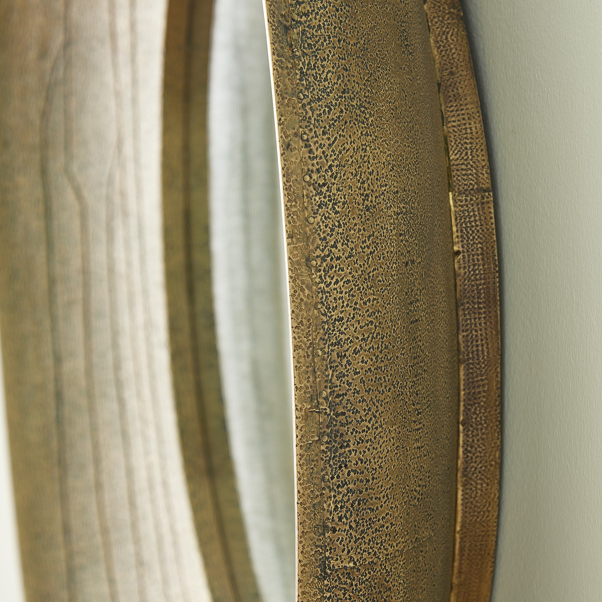 Global Views Saturn Mirror-Antique Gold-Med