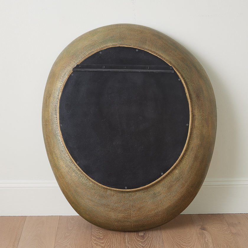 Global Views Saturn Mirror-Antique Gold-Lg