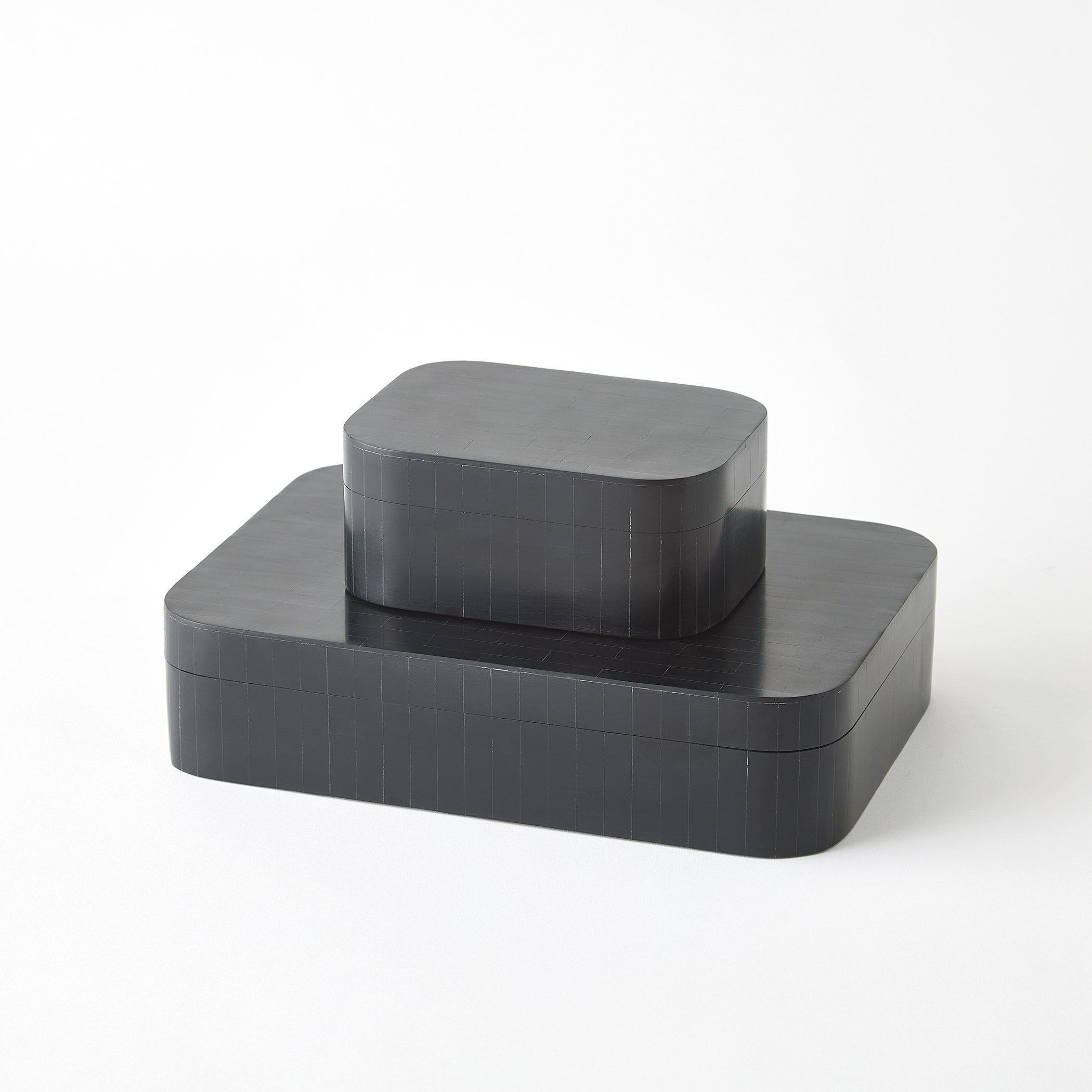 Global Views Super Ellipse Boxes and Tray Black