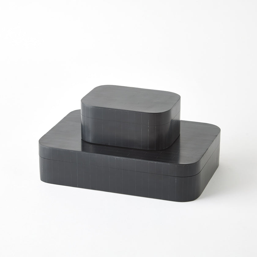 Global Views Super Ellipse Boxes and Tray Black