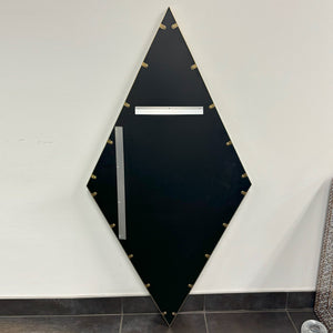 Global Views Elongated Diamond Mirror Brass
