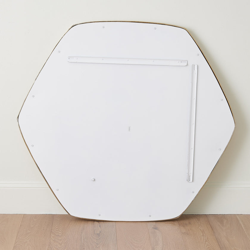 Global Views Hexagon Mirror-Gold