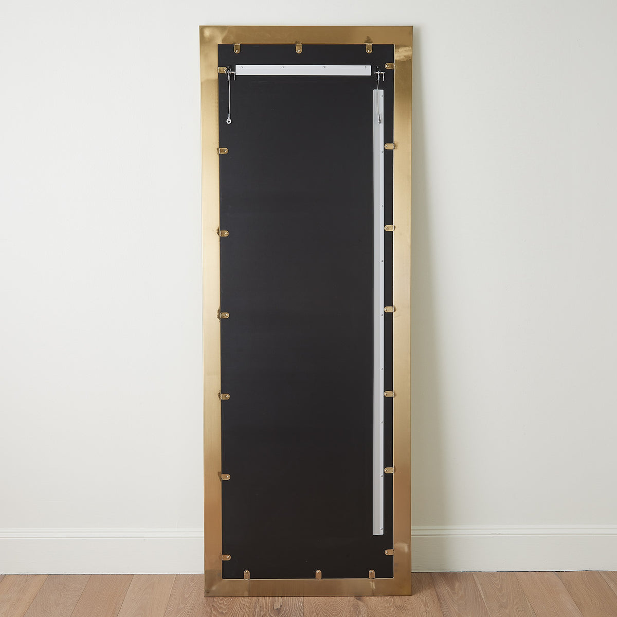 Global Views Bennett Floor Mirror-Brass