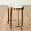 Global Views Liberty Accent Table-Vintage Brass/Calacatta Gold Marble