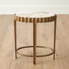Global Views Liberty Accent Table-Vintage Brass/Calacatta Gold Marble
