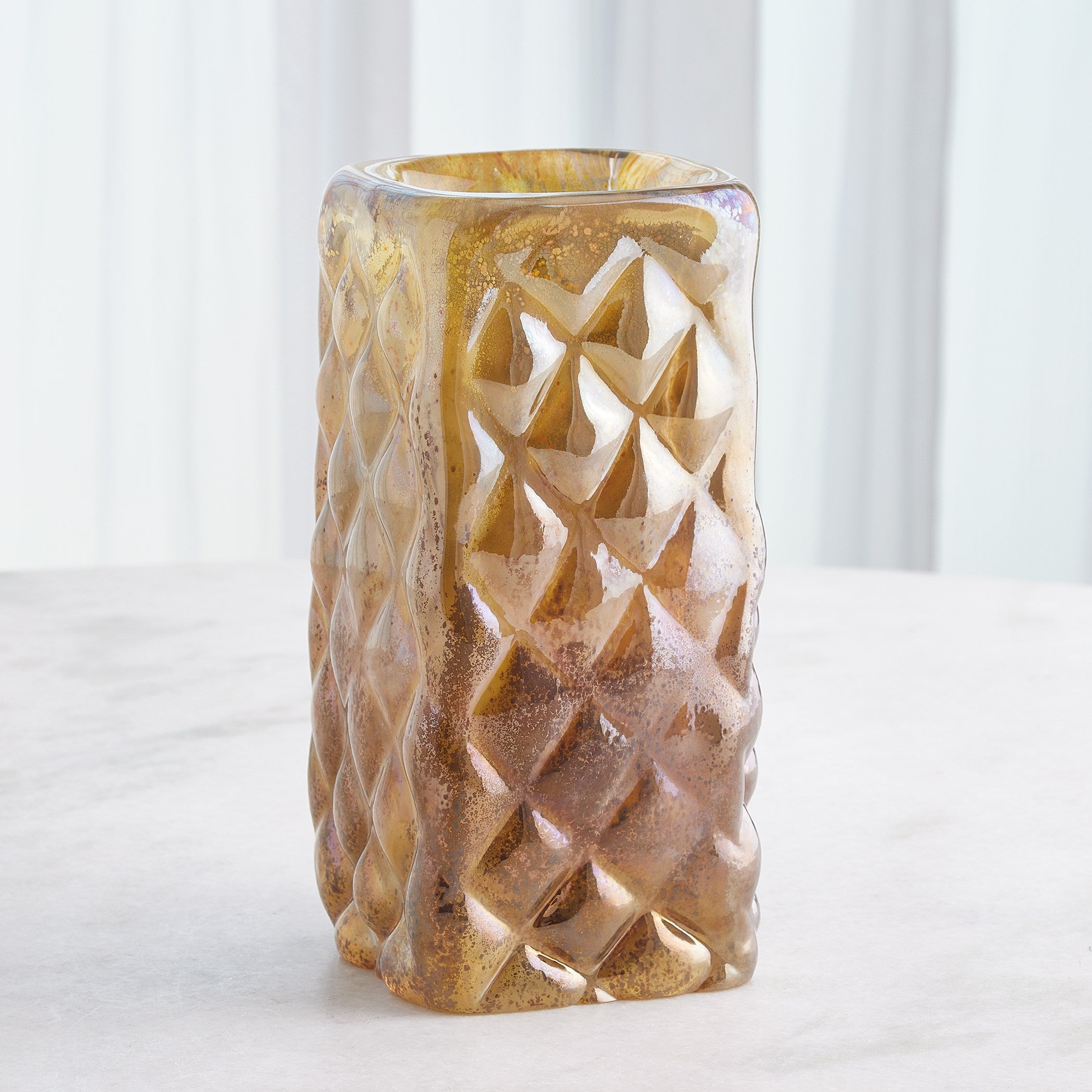 Global Views Quilted Vase-Iris Gelp-Tall