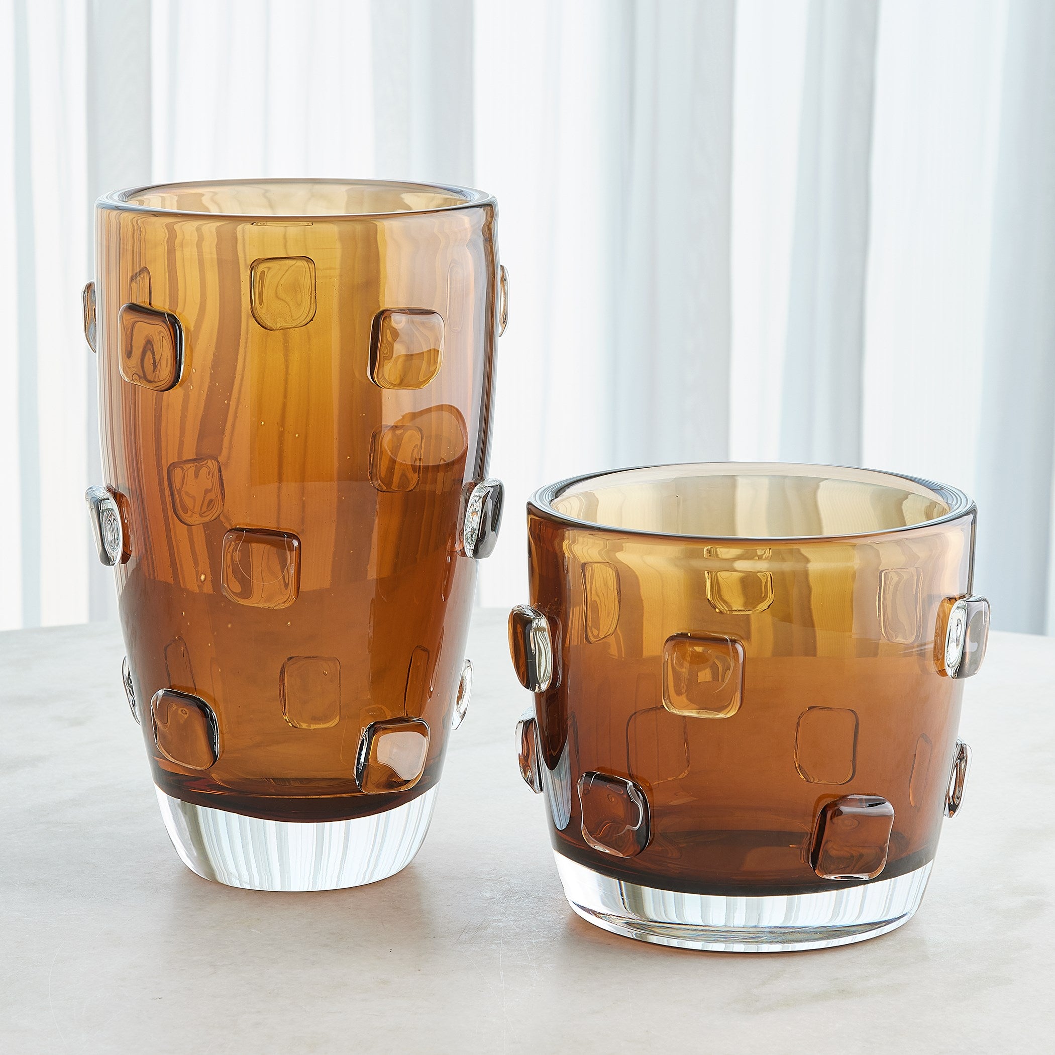 Global Views Ingot Vase-Amber-Sm