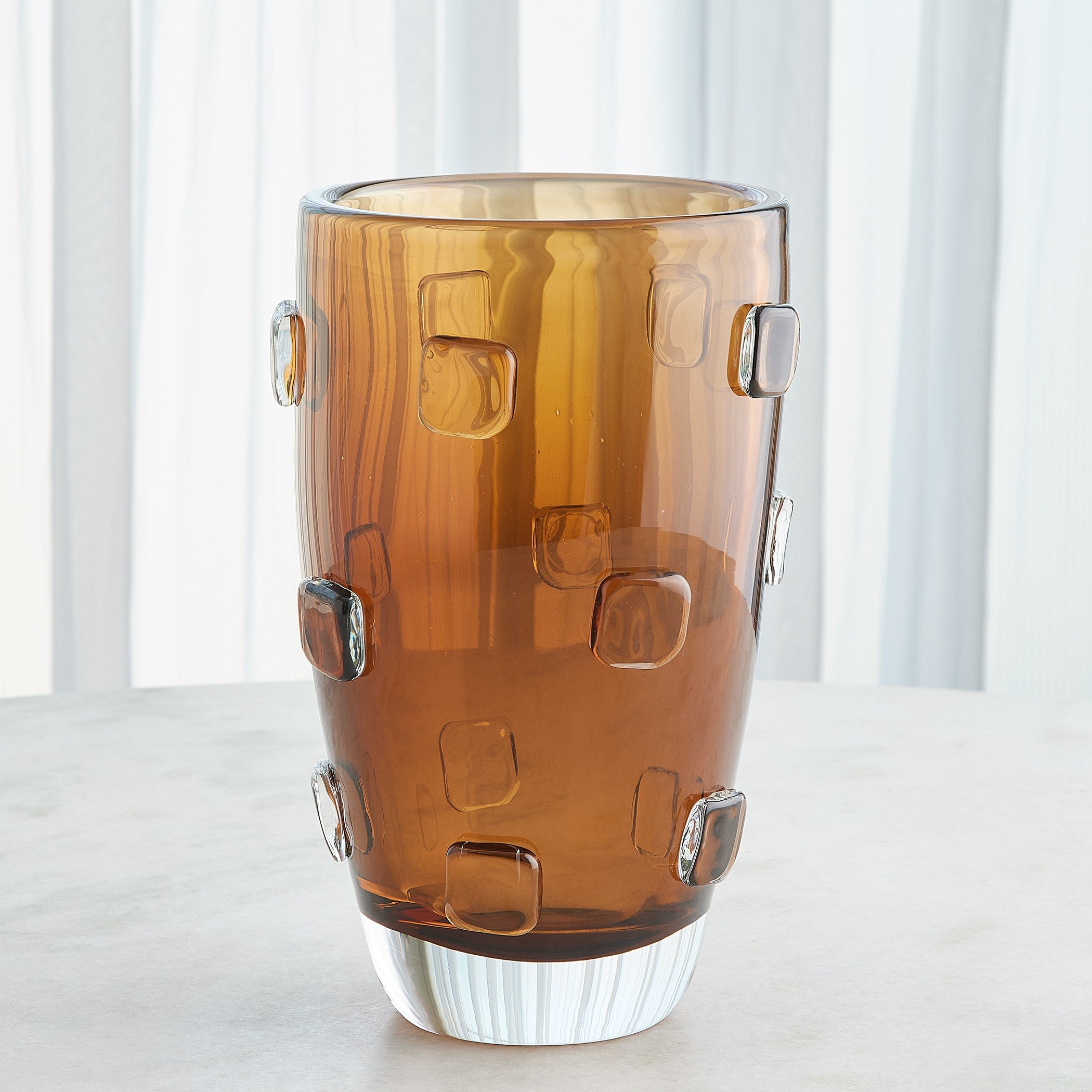 Global Views Ingot Vase-Amber-Lg