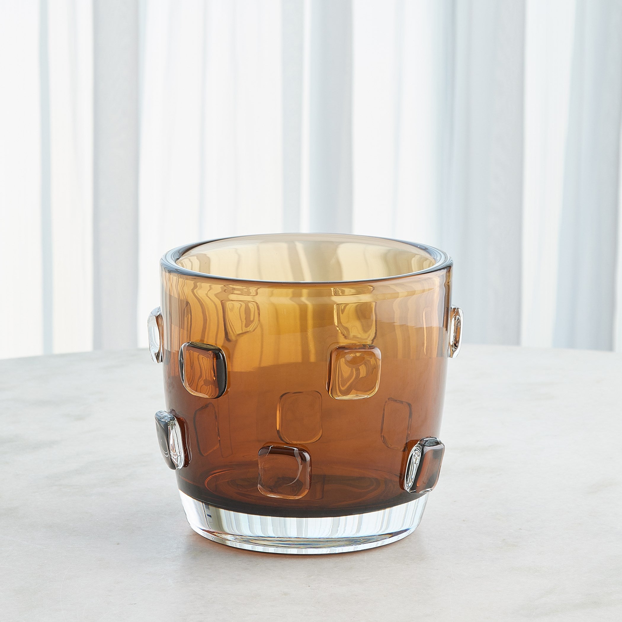 Global Views Ingot Vase-Amber-Sm