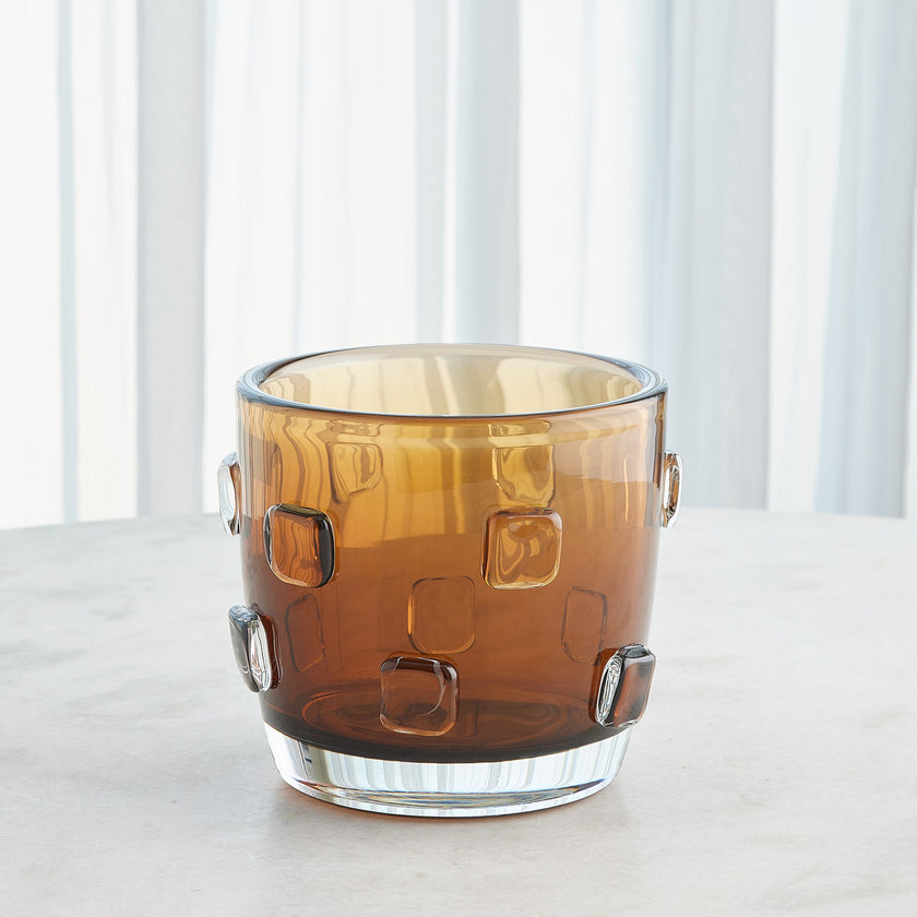 Global Views Ingot Vase-Amber-Sm