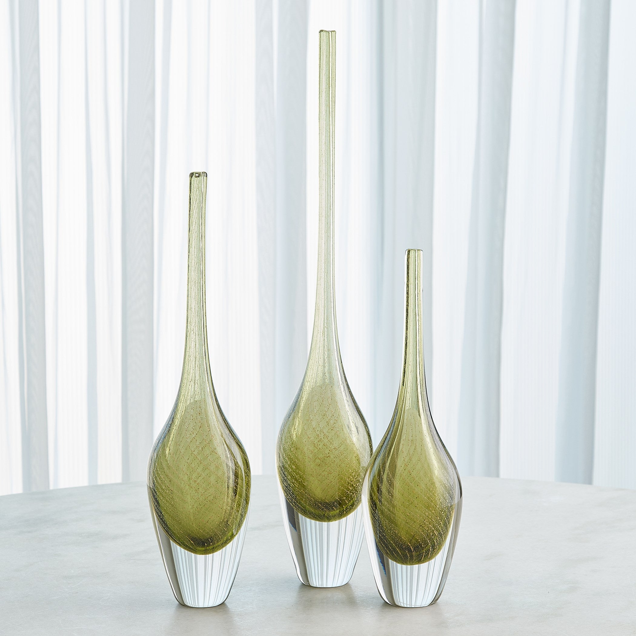 Global Views Flecked Spire Bottle Olive