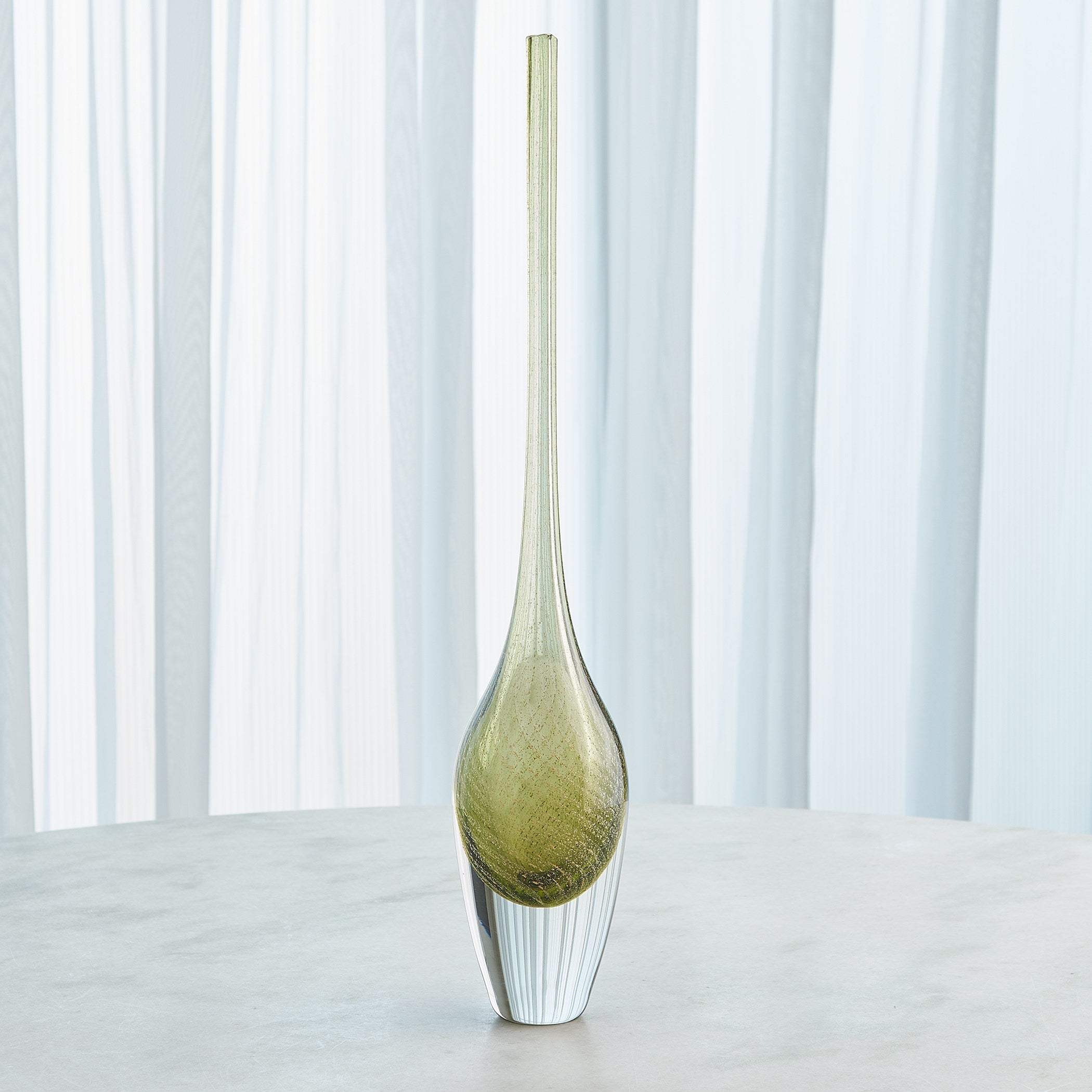 Global Views Flecked Spire Bottle Olive