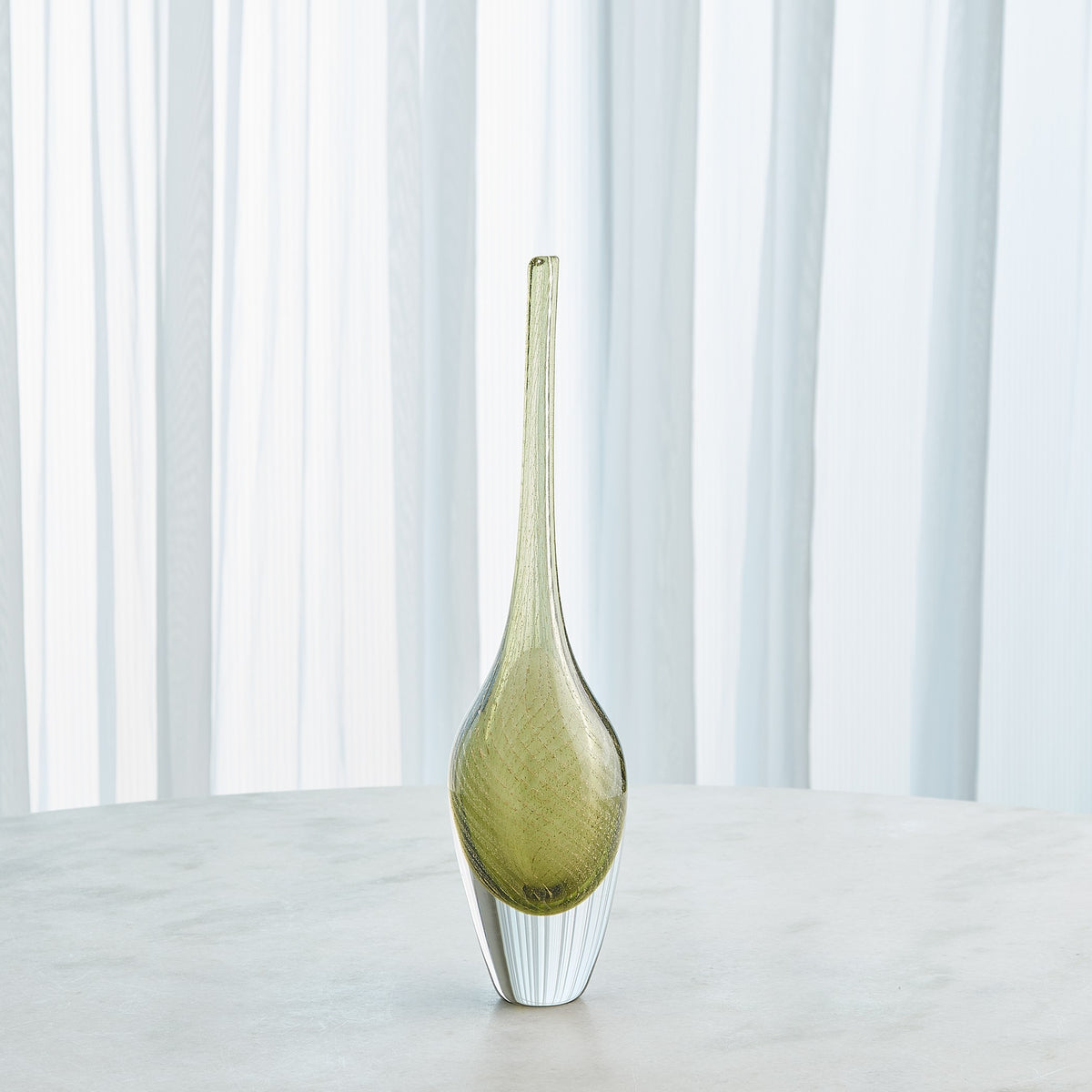 Global Views Flecked Spire Bottle Olive