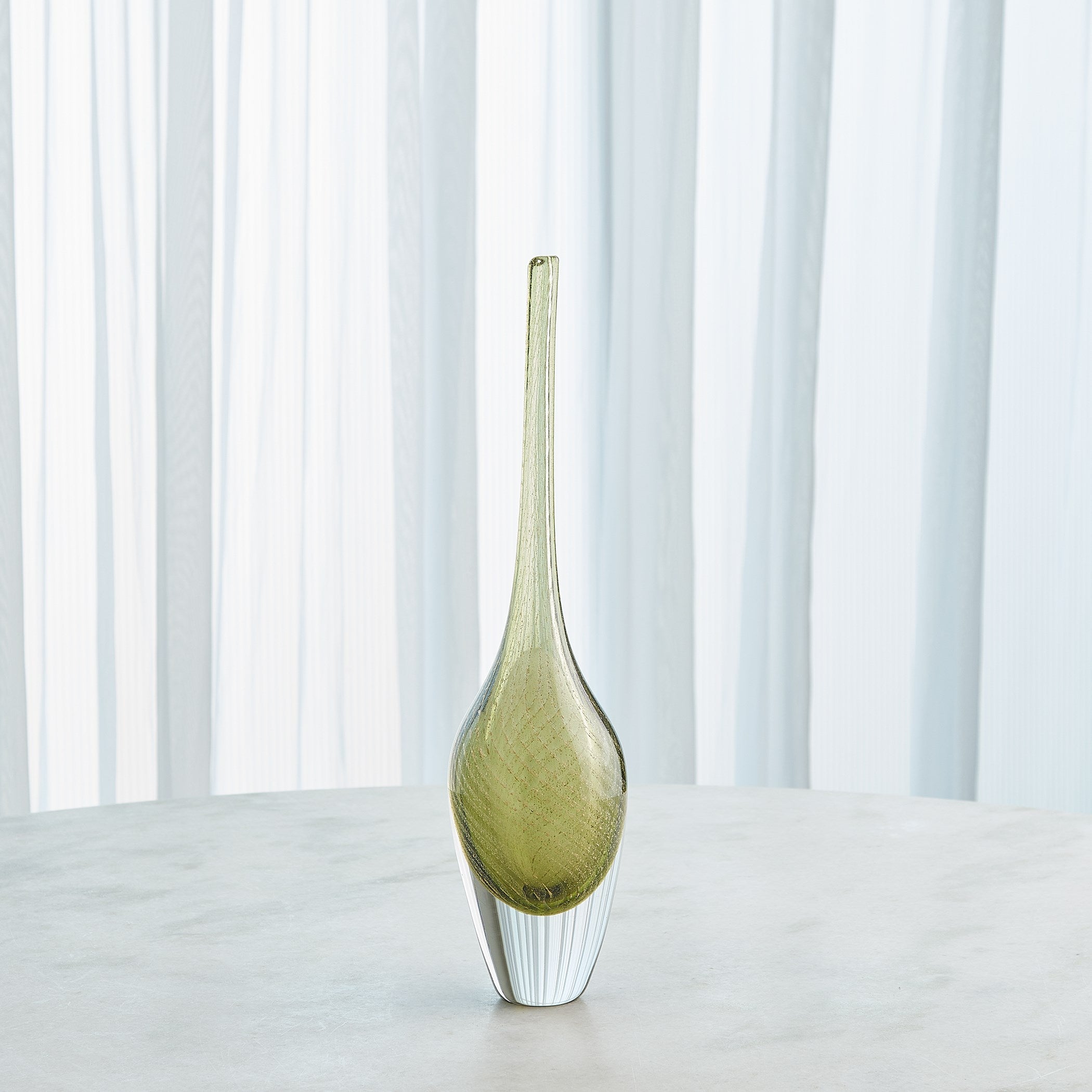 Global Views Flecked Spire Bottle Olive