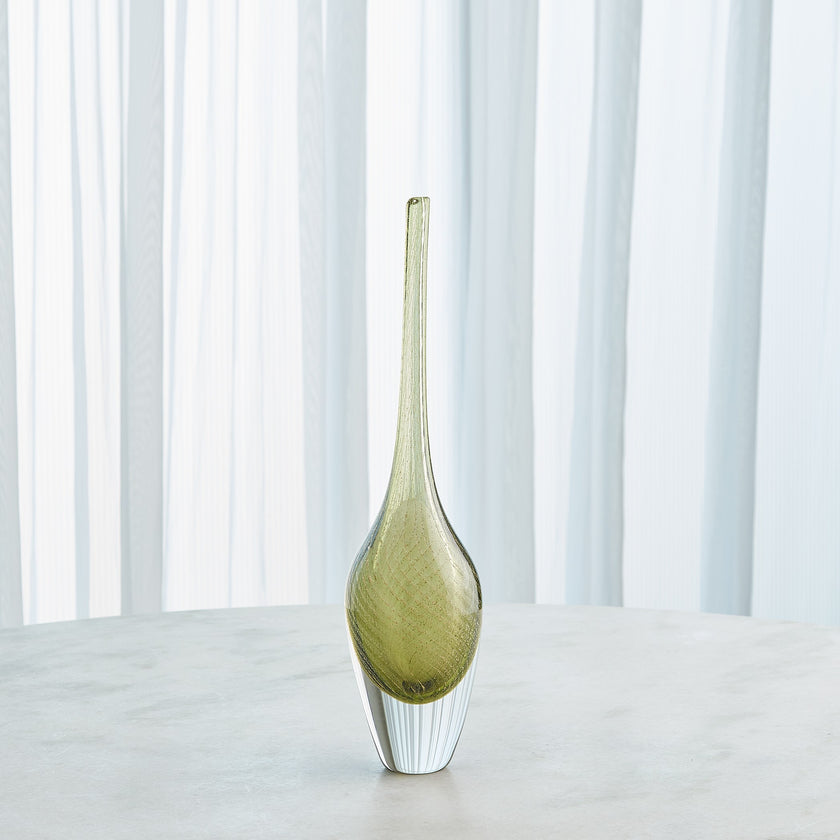 Global Views Flecked Spire Bottle Olive